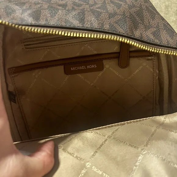 Michael Kors Dark Brown Backpack with Gold Chain - Picture 4 of 4